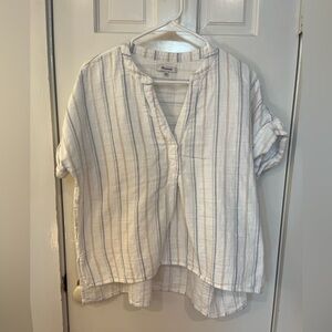 Madewell Linen Popover Shirt Size S